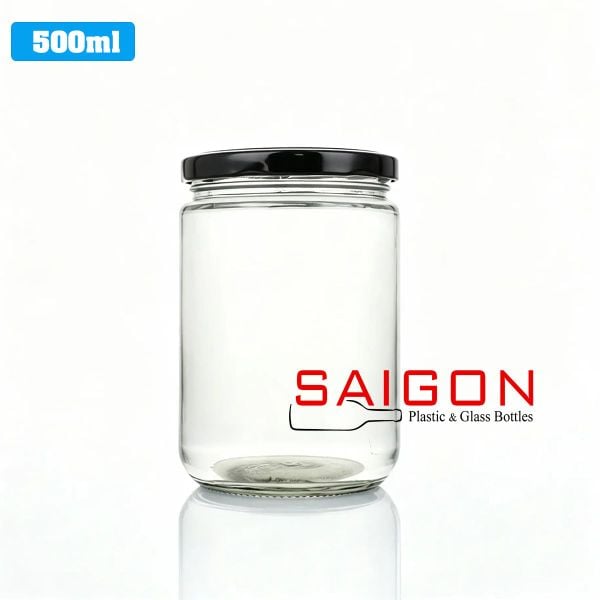 Hũ Trụ 500ml | Hũ Thủy Tinh Nắp Thiếc