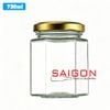 Hũ Lục Giác 730ml | Hũ Thủy Tinh Nắp Thiếc