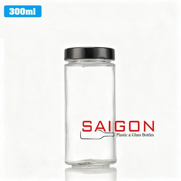 Hũ Trụ 300ml Nắp Thiếc Dày P58 | Hũ Thủy Tinh Nắp Thiếc
