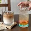 INS GS-814T - Ly Thủy Tinh Sọc INS Stripes Mark Hight Ball Glass 450ml | Thủy Tinh Cao Cấp