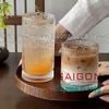 INS GS-814T - Ly Thủy Tinh Sọc INS Stripes Mark Hight Ball Glass 450ml | Thủy Tinh Cao Cấp