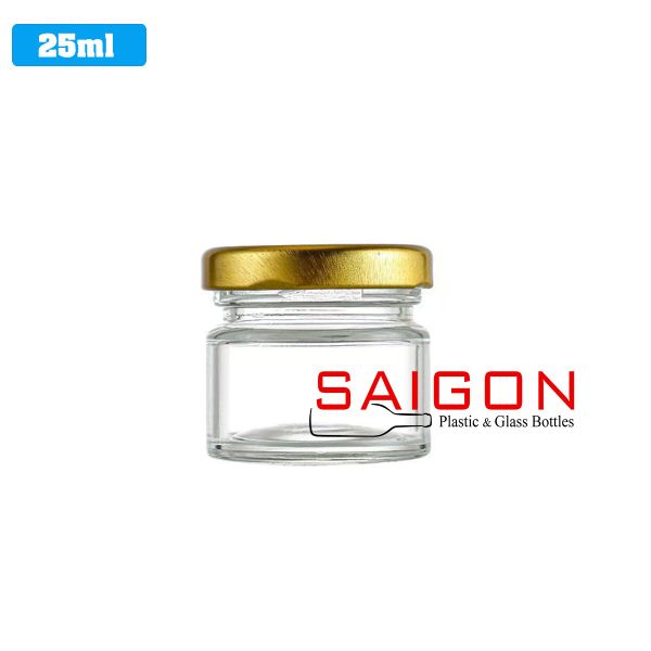 Hũ Trụ 25ml | Hũ Thủy Tinh Nắp Thiếc