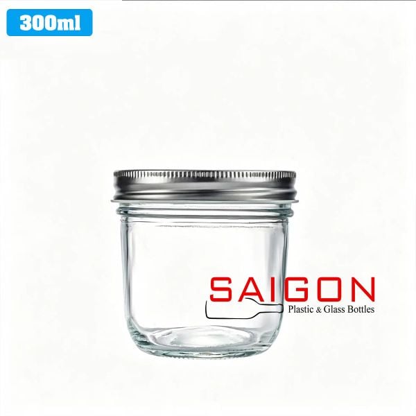 Hũ Đáy Nhỏ 300ml Nắp Nhôm P82 | Hũ Thủy Tinh Nắp Nhôm