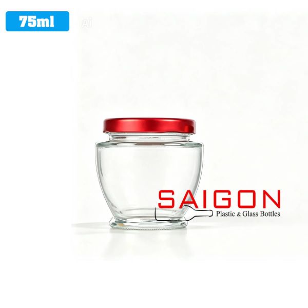 Hũ Thủy Tinh Sen Tim Đựng Yến 75ml