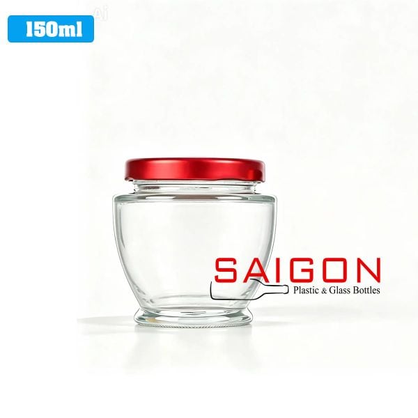 Hũ Thủy Tinh Sen Tim Đựng Yến 150ml