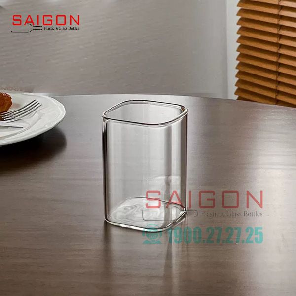 INS 1001-1 -  Ly Thủy Tinh INS Borosilicate Plaza Rock Glass 270ml | Thủy Tinh Cao Cấp
