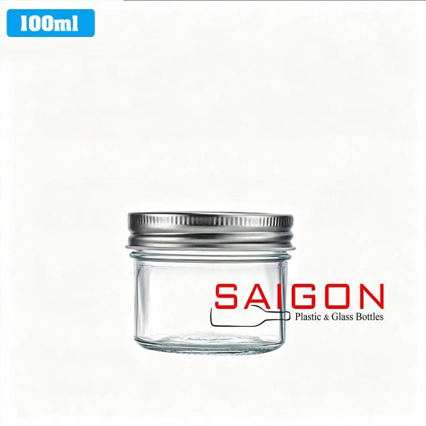 Hũ Đáy Nhỏ 100ml Nắp Nhôm P72 | Hũ Thủy Tinh Nắp Nhôm