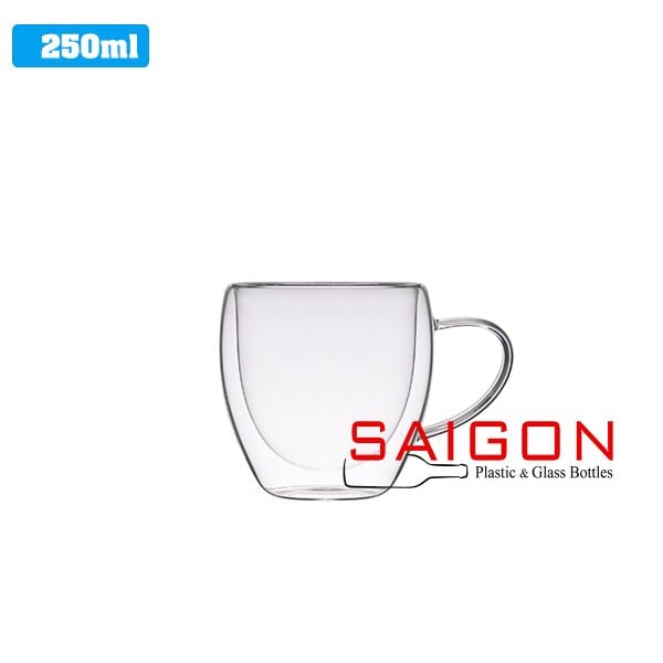 Deli GBP210-250 - Ly Thủy Tinh 02 Lớp Delisoga Tumber Double Wall Glass 250ml | Thủy Tinh Cao Cấp
