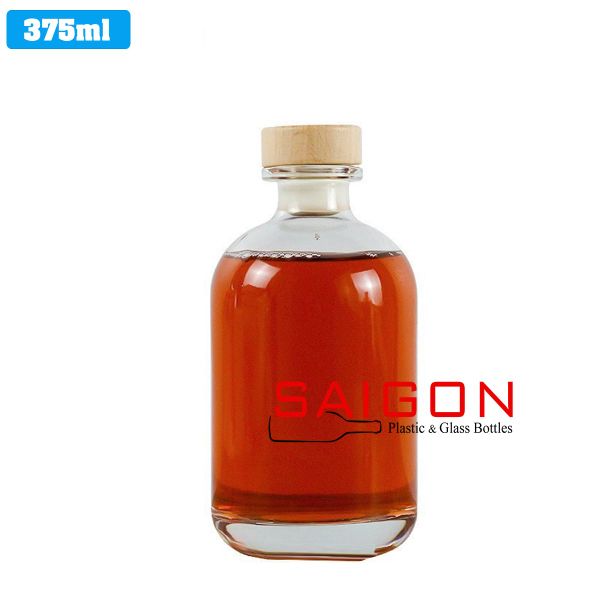 Chai tròn Boston 375ml | Chai thủy tinh nút nhấn