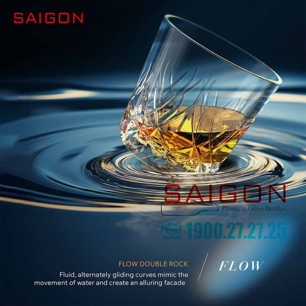 Ocean P04262 - Ly Thủy Tinh Ocean Matter Flow Double Rock Glass 355ml | Nhập Khẩu Thái Lan