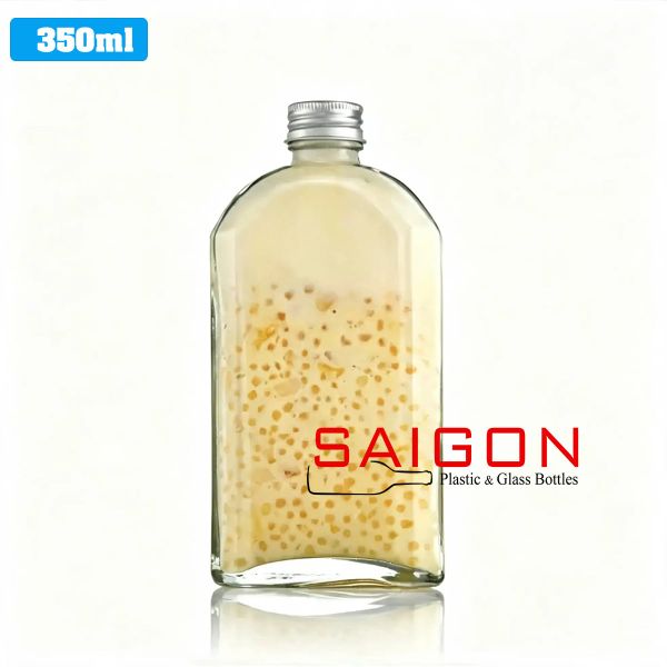Chai Dẹp Vai Bầu 350ml | Chai thủy tinh nắp nhôm