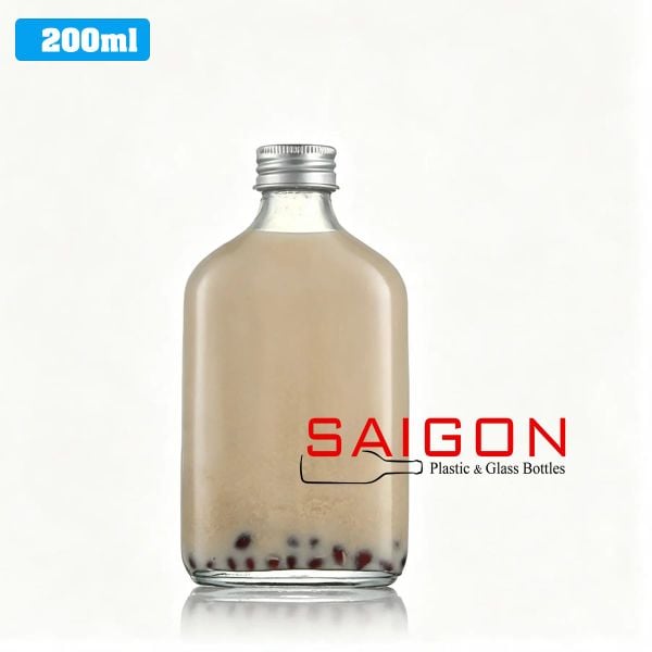 Chai Dẹp Cổ Cao 200ml | Chai thủy tinh nắp nhôm