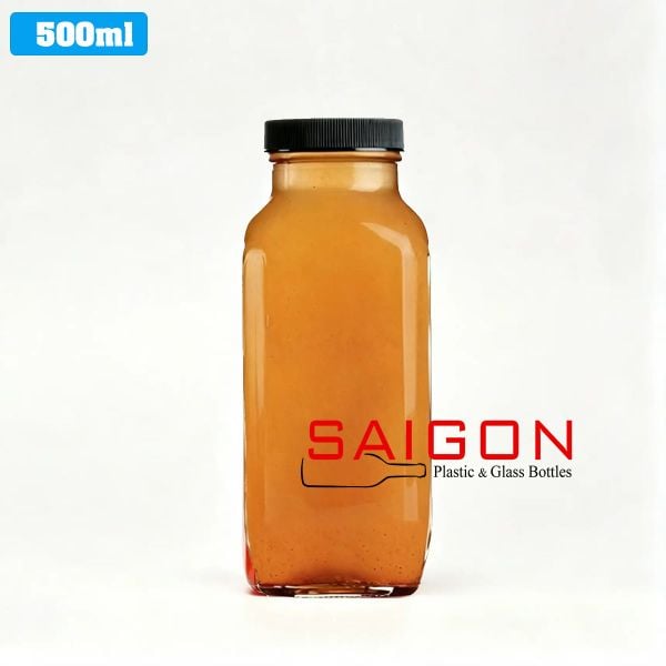 Chai Vuông Bát Giác 500ml  | Chai thủy tinh nhựa