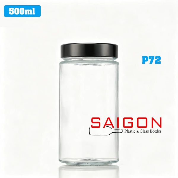 Hũ Trụ 500ml Nắp Thiếc Dày P70 | Hũ Thủy Tinh Nắp Thiếc