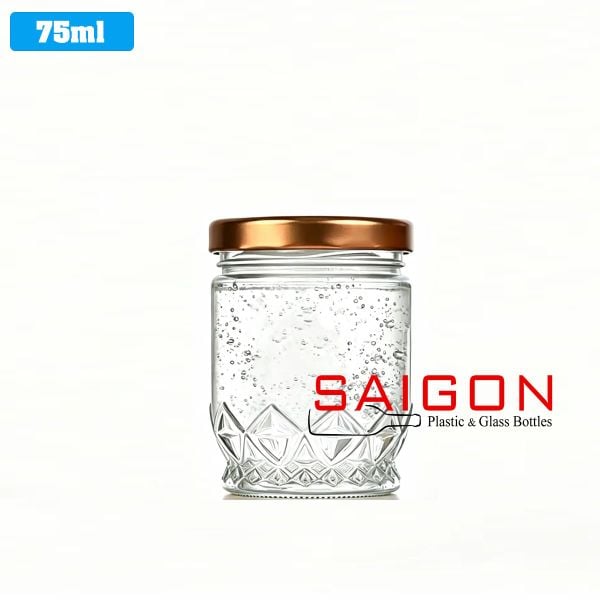 Hũ Thủy Tinh Sen Trụ Đựng Yến 75ml