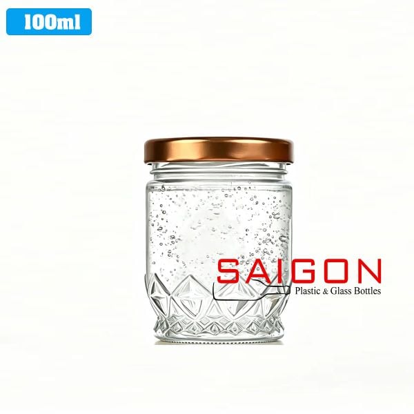 Hũ Thủy Tinh Sen Trụ Đựng Yến 100ml