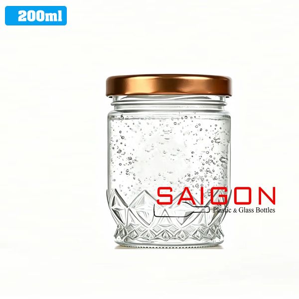 Hũ Thủy Tinh Sen Trụ Đựng Yến 200ml