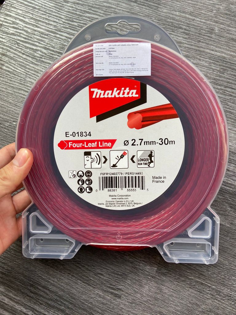 DÂY CƯỚC CẮT CỎ(MÀU ĐỎ)2.7MMX30M Makita E-01834
