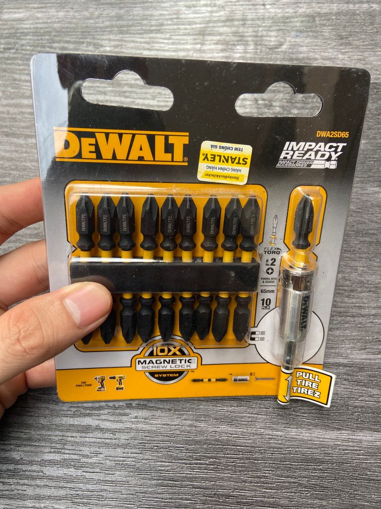 Bộ vít định vị 2 đầu PH2 65mm Dewalt DWA2SD65 (10 mũi)