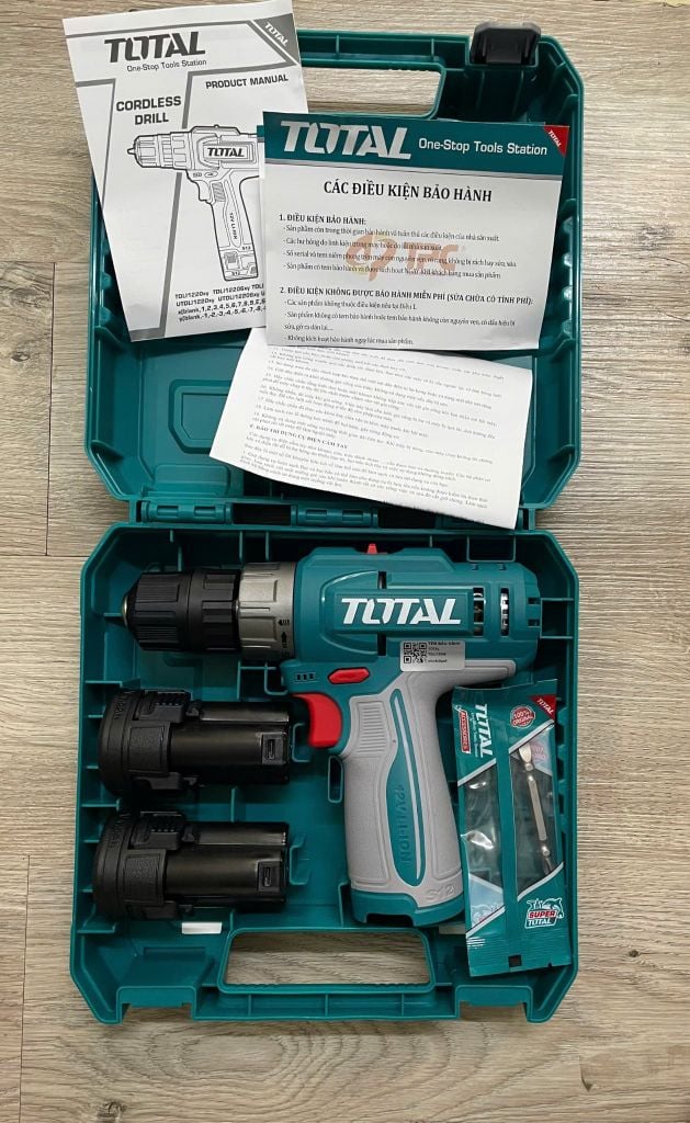 Máy khoan pin Lithium-ion 12V (không kèm sạc) TOTAL MÁY TDLI12206
