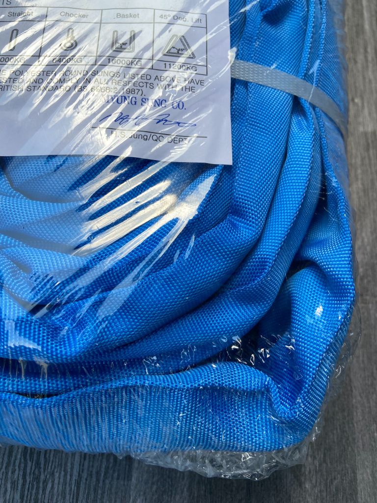 Dây cáp cẩu vải bản tròn (Roundsling Endless) 8 Tấn x 8 Mét, Hàn Quốc, HS 6:1 (cái)