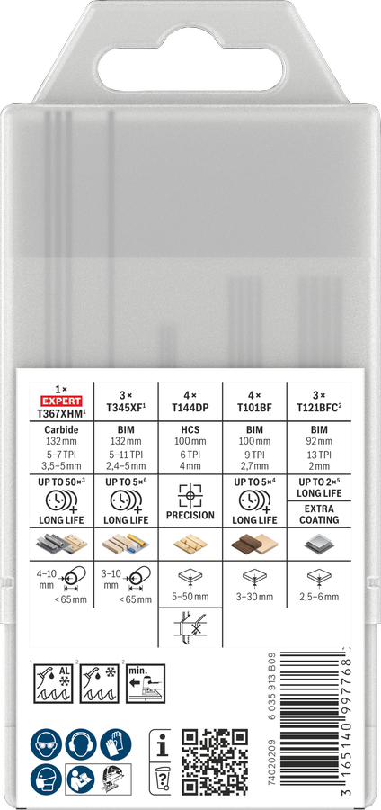 Bộ 15 lưỡi cưa lọng gỗ Bosch 2607011436