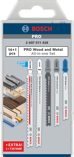 Bộ 15 lưỡi cưa lọng đa năng Bosch 2607011438