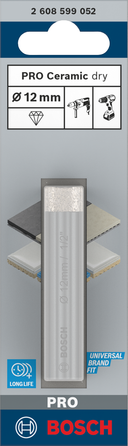 Mũi khoan kim cương 12mm (Mới) Bosch 2608599052
