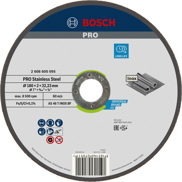 180x2x22.2mm Đá cắt Inox Bosch 2608600095