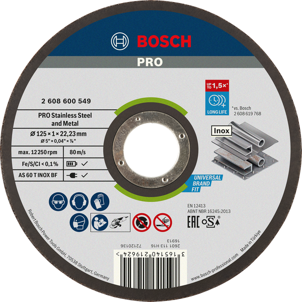 Đá cắt 125x1x22.2mm (Inox) - Expert for Inox Bosch 2608600549