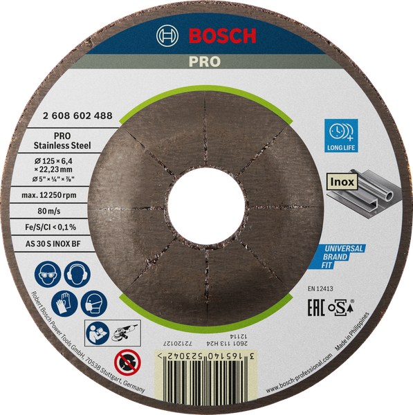Đá mài 125x6x22.2mm (inox) - Expert for Inox Bosch 2608602488