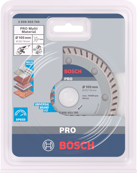 105 x 20/16m Đĩa cắt kim cương Turbo Bosch 2608603740 (Best for Universal)
