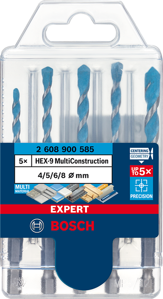 Bộ mũi khoan đa năng Bosch Hex-9 (5 mũi 4/5/6/6/8) 2608900585