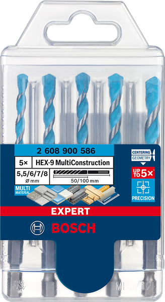 Bộ 5 mũi khoan đa năng Hex-9 Bosch 2608900586