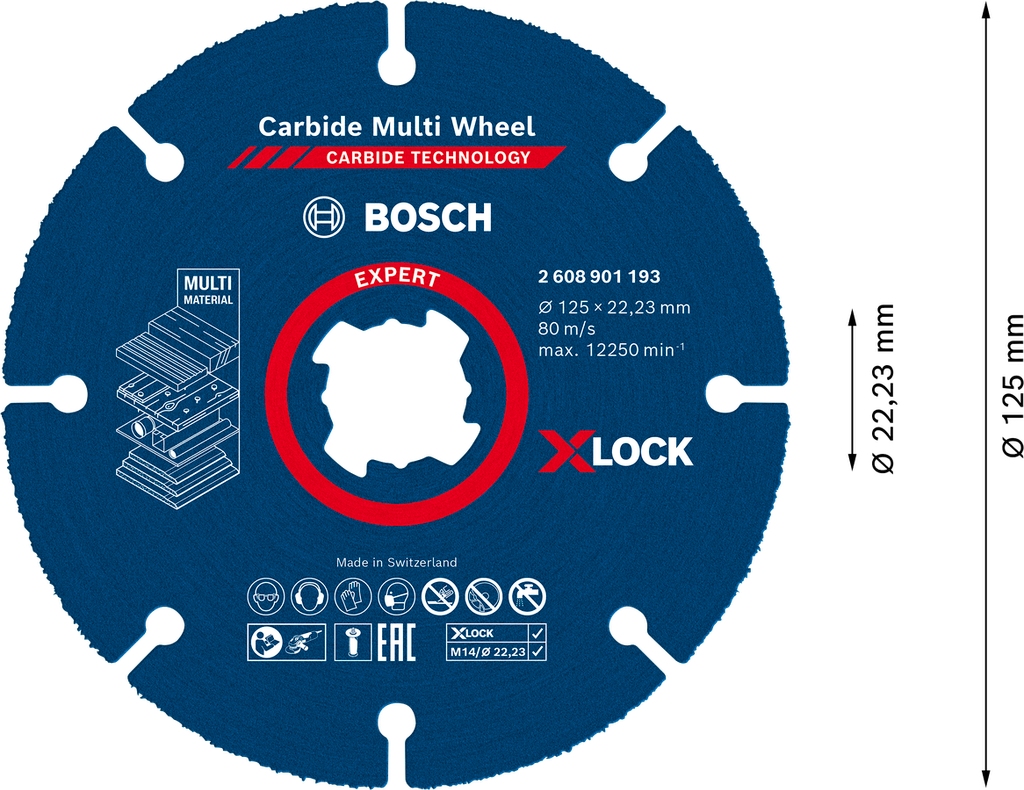 Đĩa cưa đa năng X-lock (125mm) Bosch 2608901193