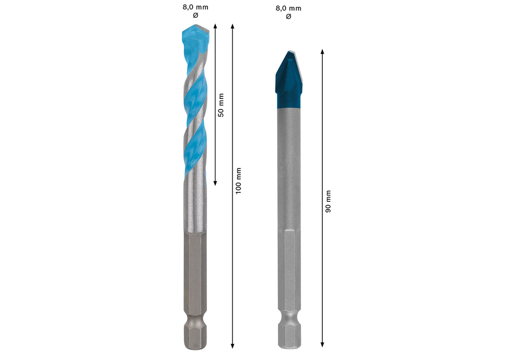 Mũi khoan gạch cứng & Mũi khoan đa năng Hex-9 (8mm) Bosch 2608902367
