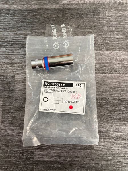 15mm Đầu tuýp 6 cạnh dài 3/8'' Kingtony 323515M