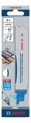 Lưỡi cưa kiếm S 937 BEF Medium Thick Metal (150x25x1.1mm) (Bộ 5 lưỡi) BOSCH PHỤ KIỆN 2608658991