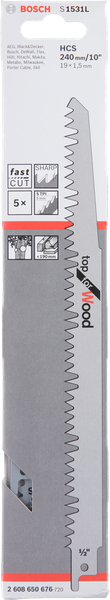 Lưỡi cưa kiếm Bosch S1531L - Gỗ (bộ 5 lưỡi) - 2608650676
