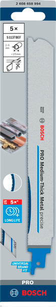 Lưỡi cưa kiếm S1137 - Sắt Bosch 2608658994 (Bộ 5 lưỡi)
