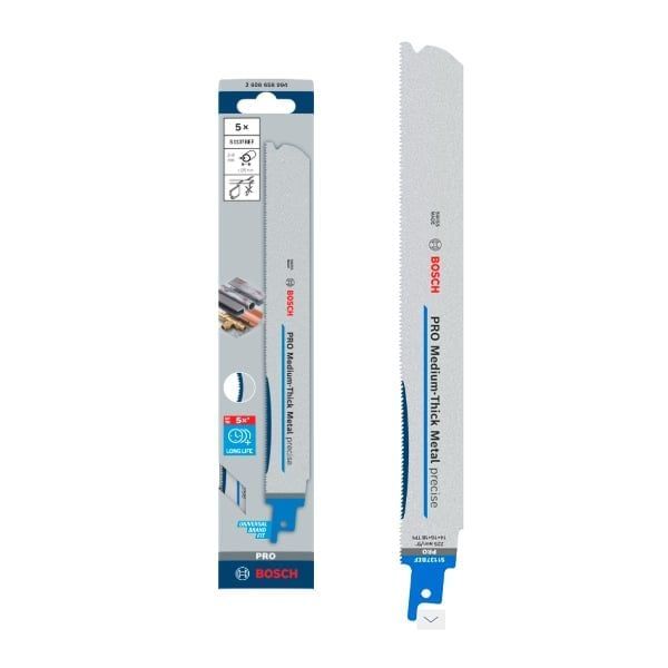Lưỡi cưa kiếm S 1137 HBF Thick Metal Metal (225x25x1.1mm) (Bộ 5 lưỡi) BOSCH PHỤ KIỆN 2608658998