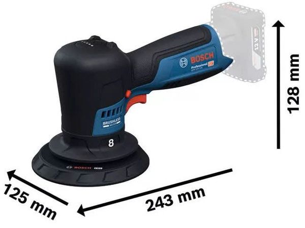 Máy đánh bóng lệch tâm pin GPX 12V-125 (SOLO) BOSCH MÁY 06019L41K1