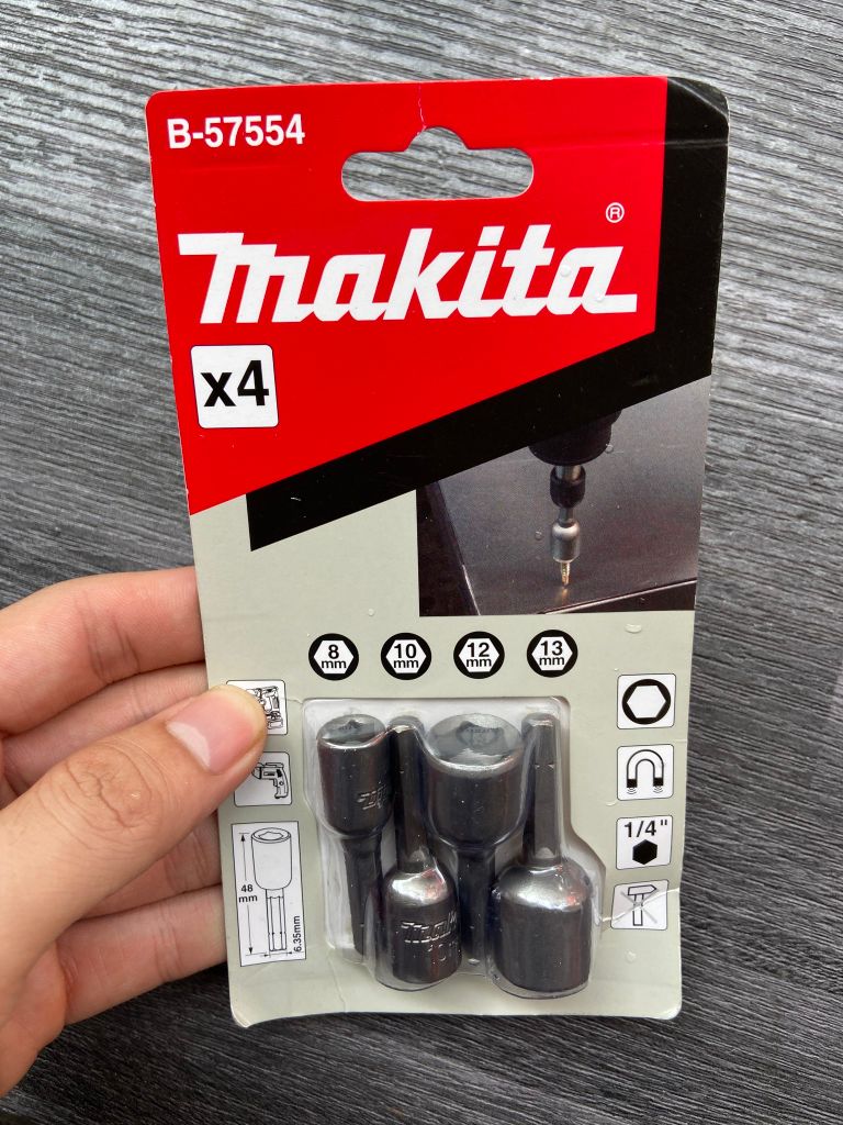 ĐẦU TUÝP VẶN ỐC 4CÁI(8,10,12,13)X48M(CHUÔI SDS-PLUS) Makita B-57554