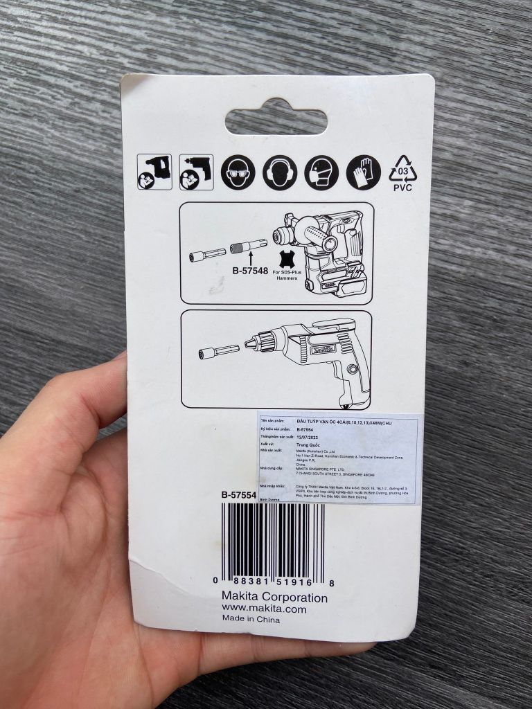 ĐẦU TUÝP VẶN ỐC 4CÁI(8,10,12,13)X48M(CHUÔI SDS-PLUS) Makita B-57554