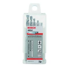 Mũi khoan sắt HSS-G (bộ hỗn hợp 5 mũi) - 2/3/4/5/6mm BOSCH PHỤ KIỆN 2607019114
