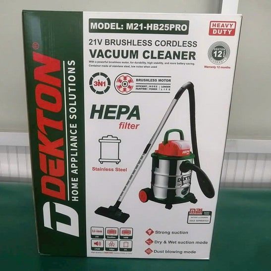 25L Máy Hút Bụi Bình Inox Motor Brushless Lực Hút 13Kpa DEKTON COMBO1HB25PRO-1B4055A-1S25XPRO