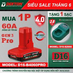 Pin 16.8V 4Ah Dekton D16-B4060PRO
