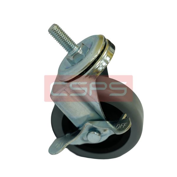 Bánh xe CSPS 51kg đế xoay khóa mạ kẽm D32007-BX