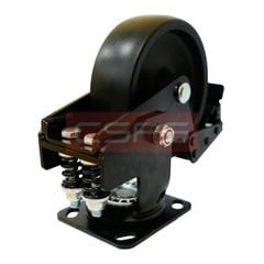 Bánh xe CSPS 350kg, lò xo giảm xóc, đế xoay không khóa màu đen D320102-BX