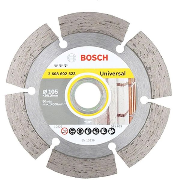 Đĩa cắt kim cương 105x20/16mm (không khía) BOSCH PHỤ KIỆN 2608602523